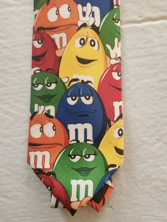 M&M'S Men's Tie in Yellow, Blue, Red, Green, Orange - Picture 3 of 8